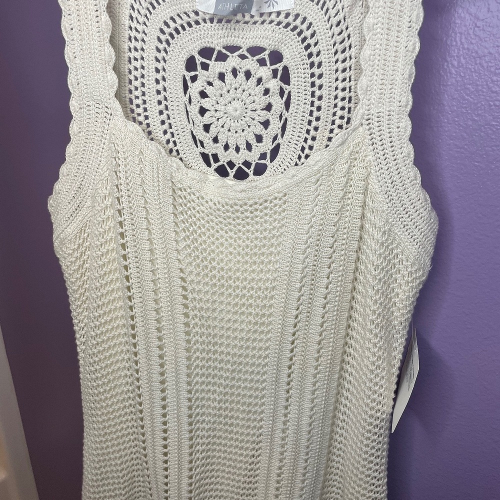 Large White Crochet Athleta Dress
